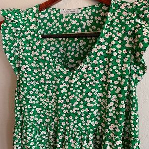 Adorable green floral dress